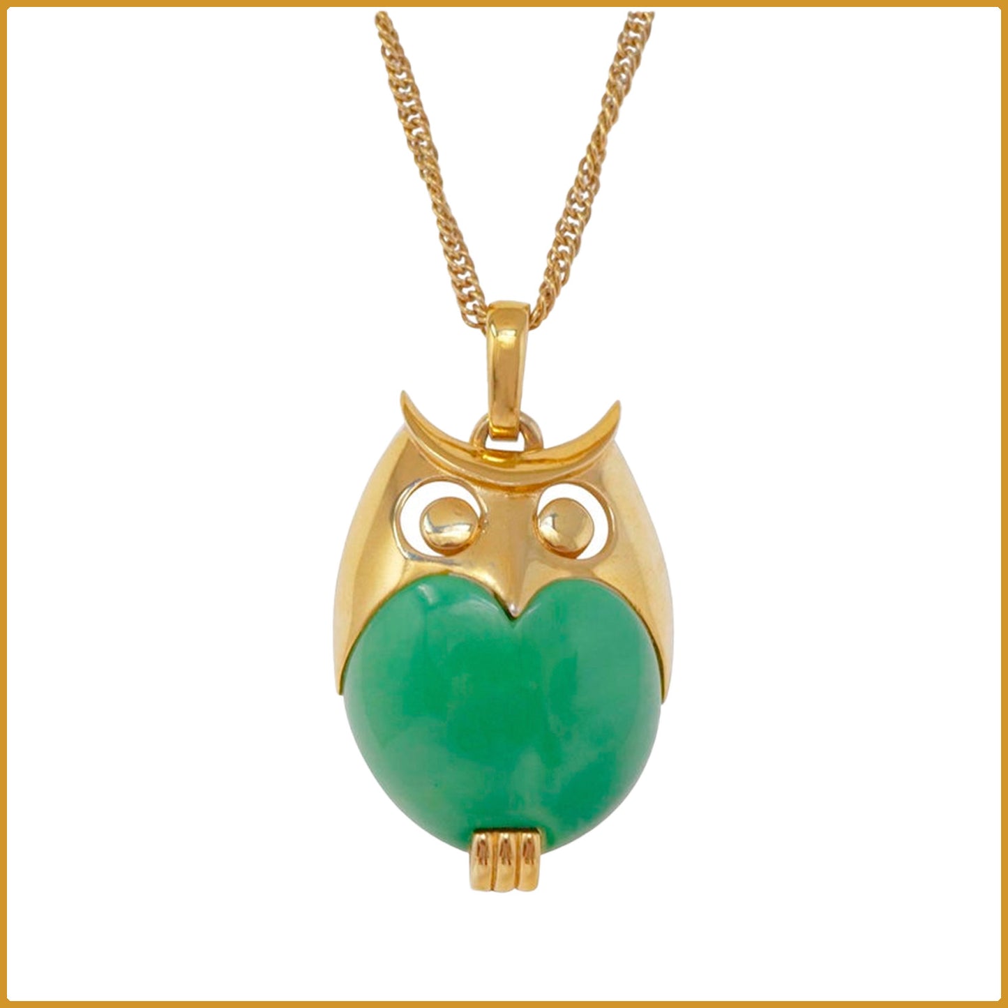 Chaine en acier et en or avec pendentif motif hibou