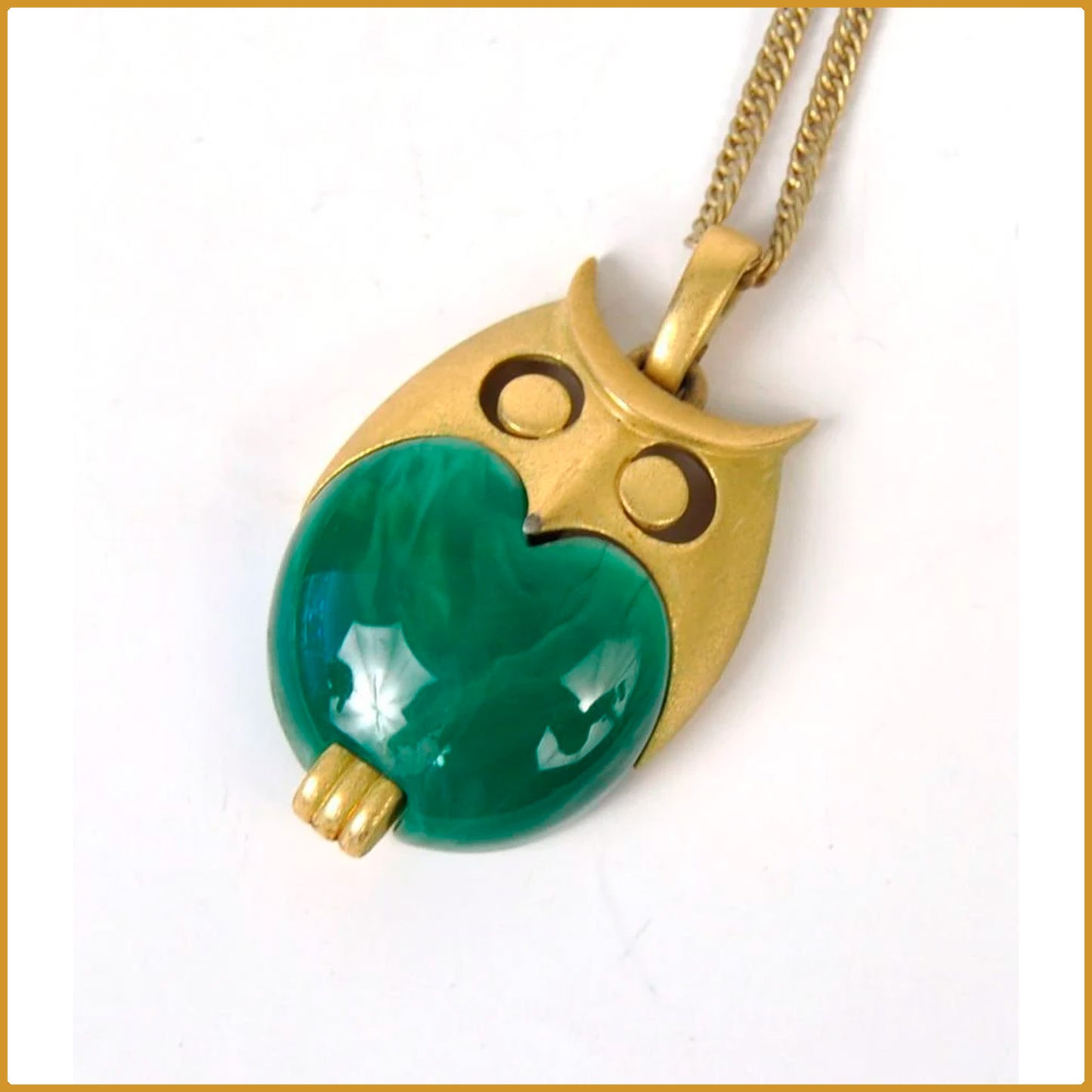 Chaine en acier et en or avec pendentif motif hibou