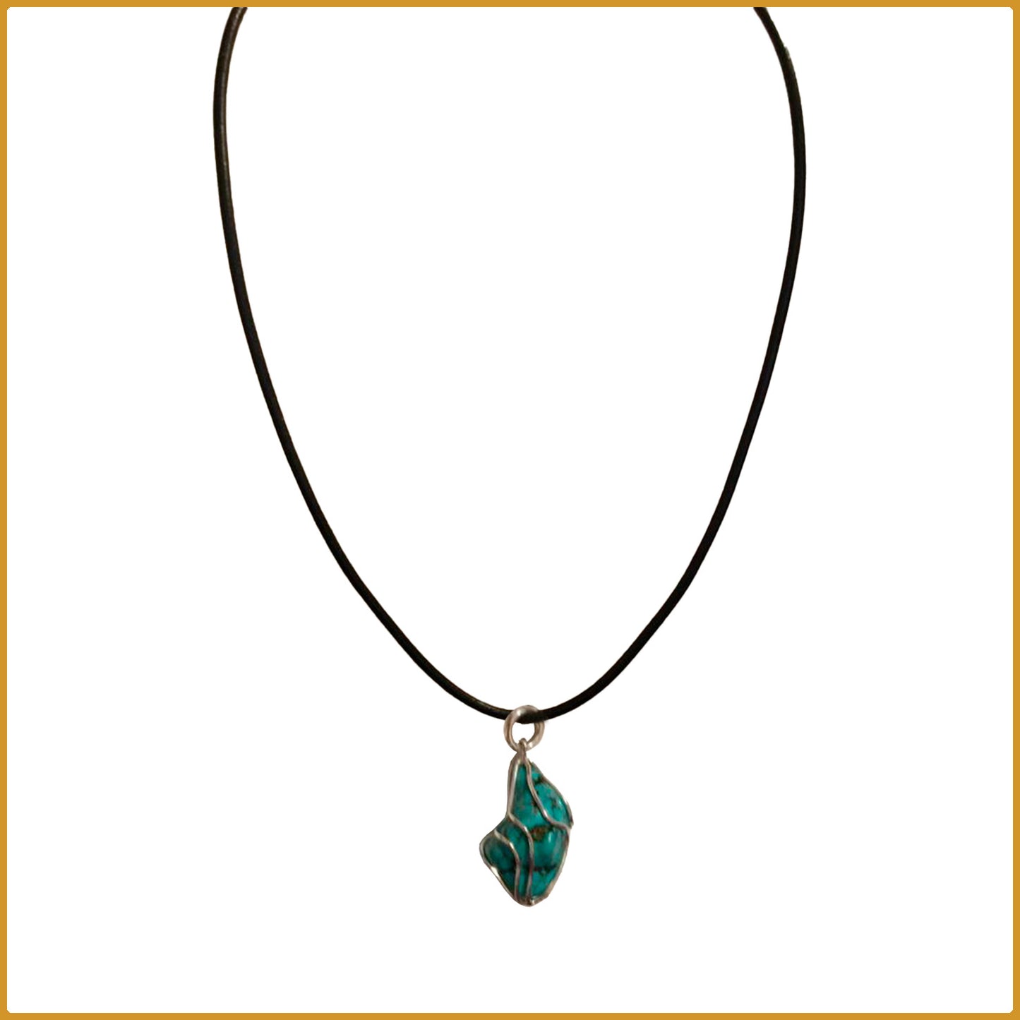 Pendentif en roche turquoise