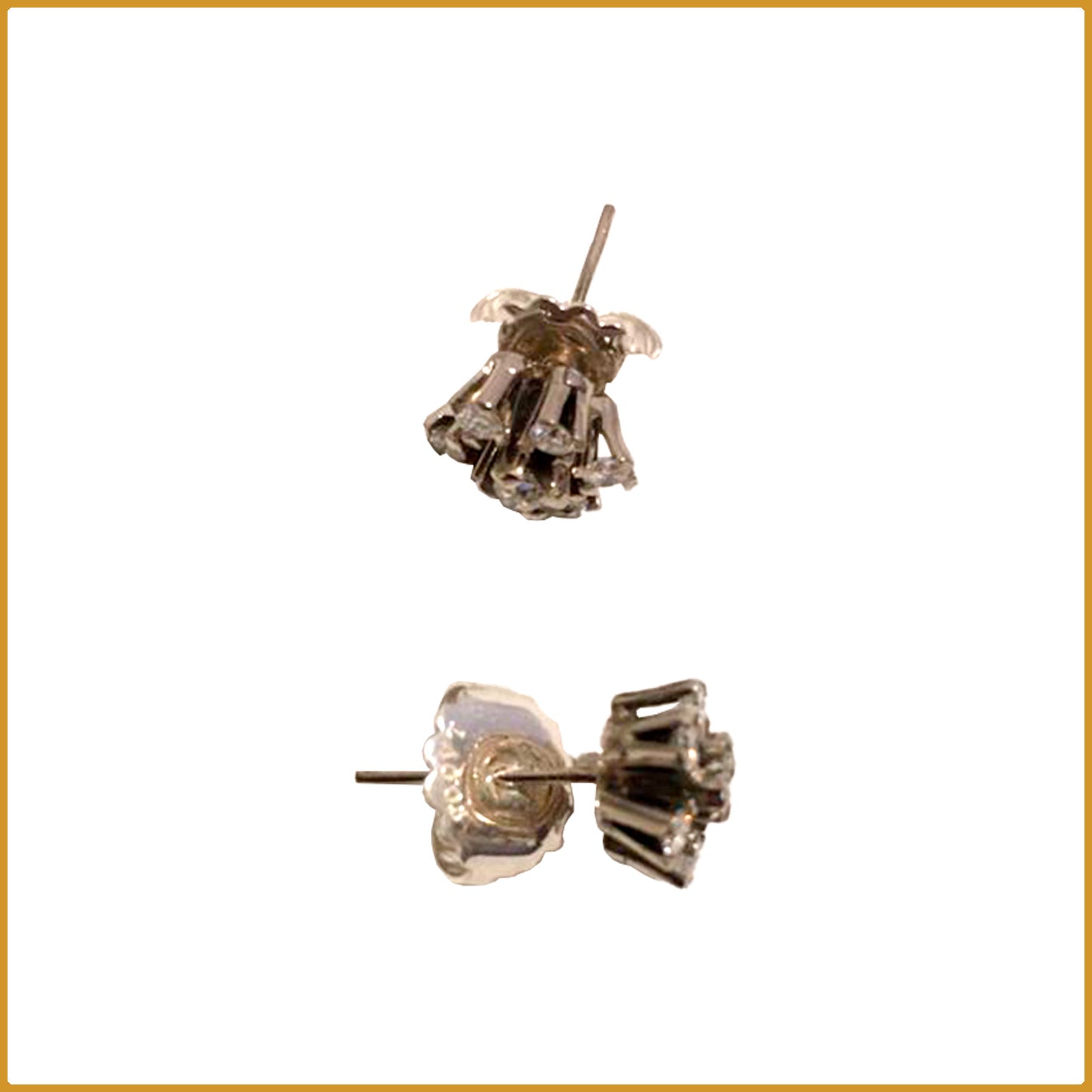 Boucles d'oreilles en platine et 7 diamants