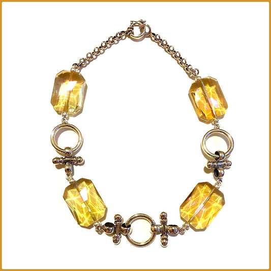 Collier en pierres citrine taille XL