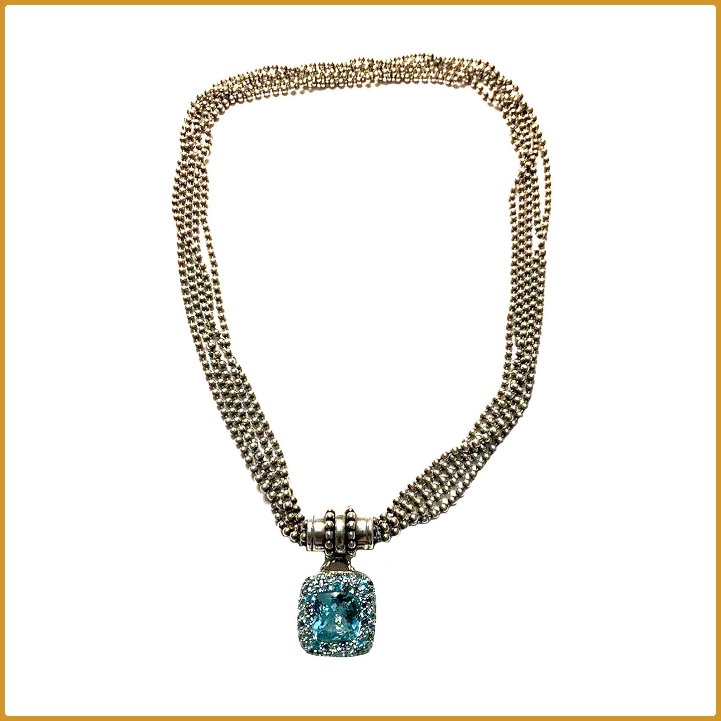 Collier avec pendentif en marquesitas et pierre topaze