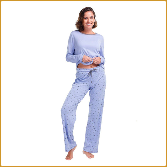 Pyjama pour femme en coton pima motif coeur