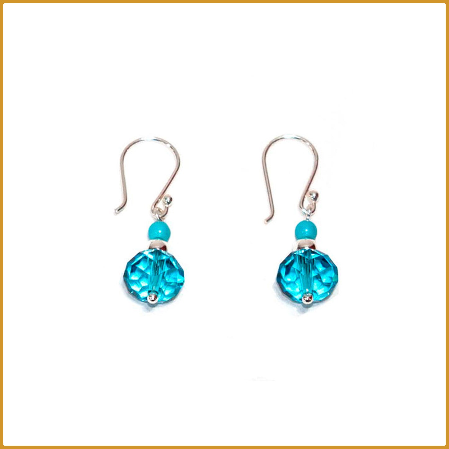 Boucles d’oreilles avec cristaux turquoises