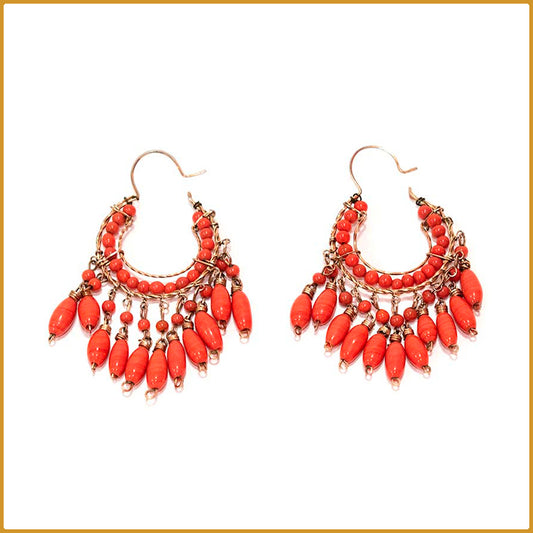 Large size coral earrings