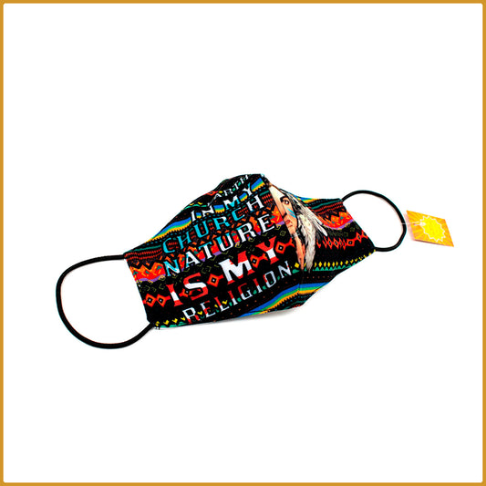 Cotton mask with ethnic print