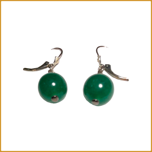 Boucles d’oreilles avec boules de jade