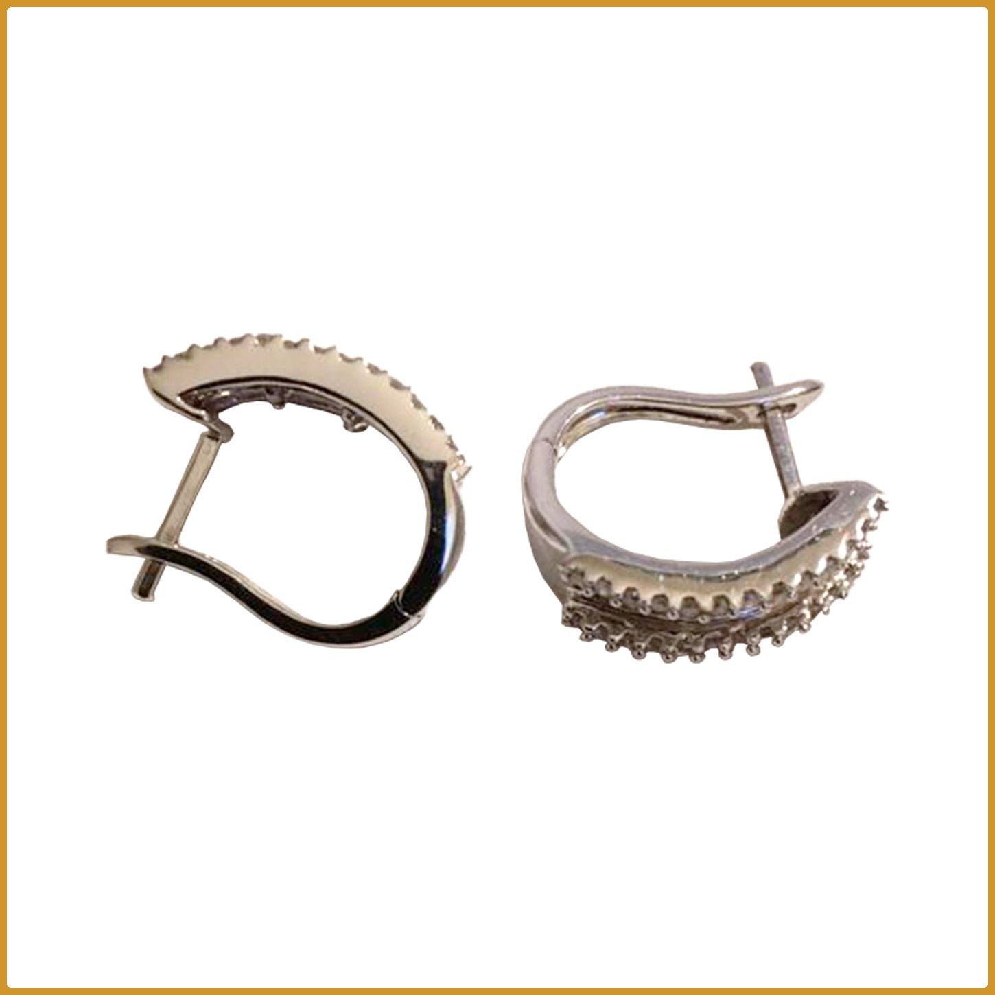 Boucles d'oreilles en or blanc et diamants - Imagen 2