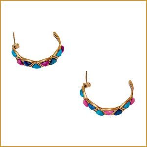 Boucles d'oreilles avec pierre naturelle