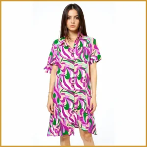 037-1 Vestido Estampado Rosa