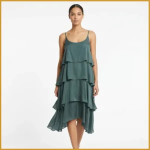 045-1 Vestido de tiras en seda con forro de algodón