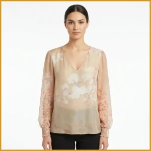 049-1 Blusas de seda estampadas