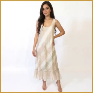 039-1 Vestido en Lino Beige