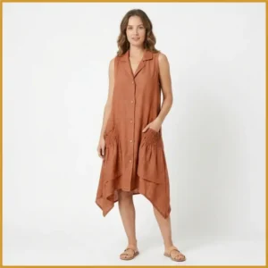 040-2 Camisero en Lino Terracota